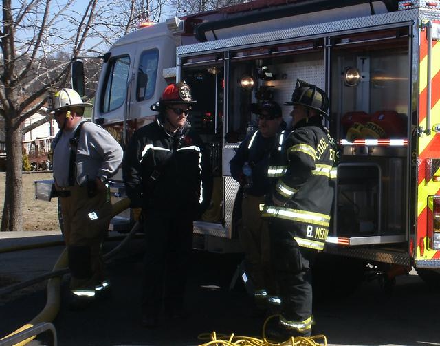 L-R  Chief Pete Deans, Cool Springs Capt. J. Teague, Matt Baity and B.Medina